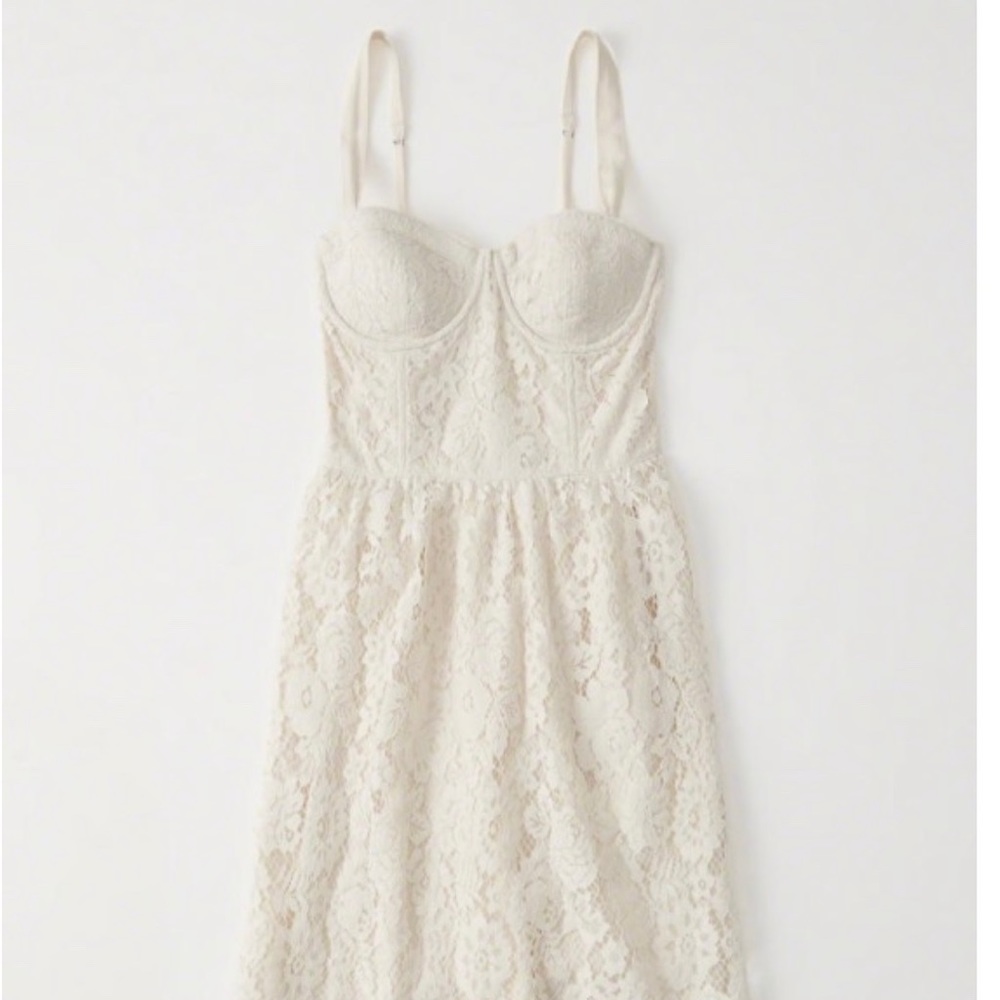 Abercrombie lace corset off white dress